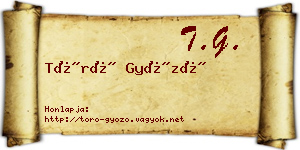 Törő Győző névjegykártya
